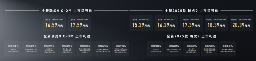 油电双车同步上市 2025款瑞虎9开启suv新时代